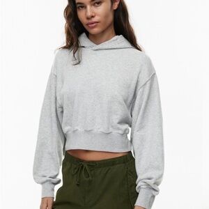 Aritzia TNA Heather Gray Women's Cropped Hoodie